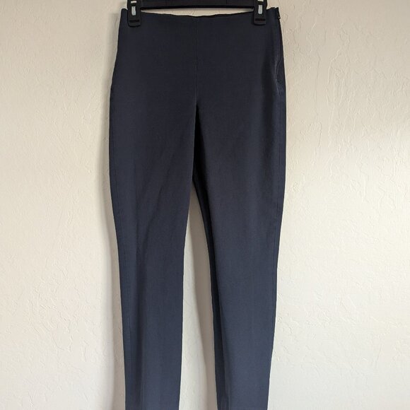 Everlane The Side Zip Work Pants Navy Blue High Rise Stretch Ankle - Picture 2 of 6